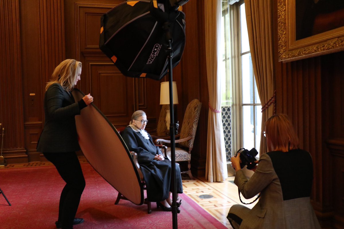 KristenBlush's tweet photo. Two years ago today, Justice Ginsburg invited me, as an independent artist, to the Supreme Court for a private portrait sitting. I will cherish this amazing moment for the rest of my life. Thank you, RBG!โค๏ธโค๏ธโค๏ธ#RuthSentMe https://t.co/ODErg6MttH