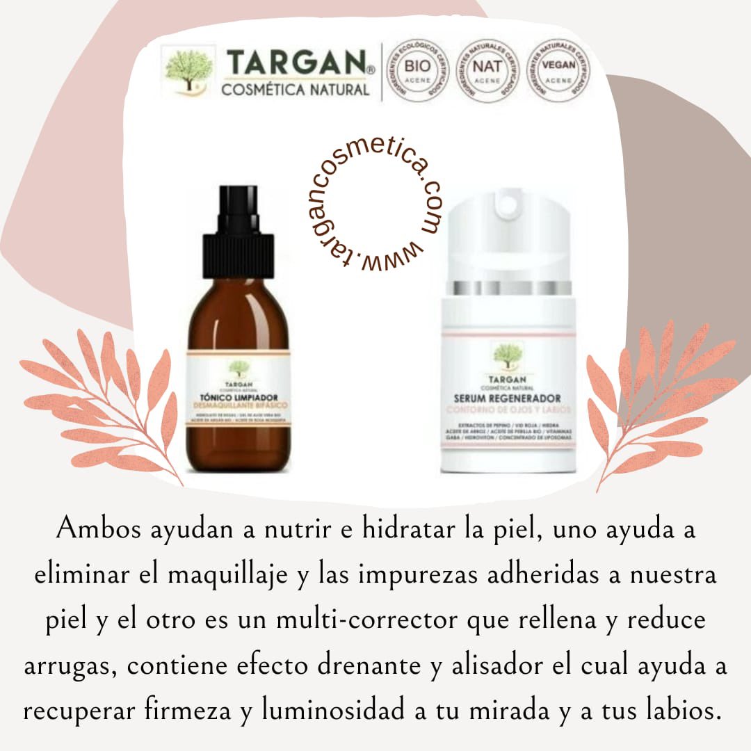 TarganNatural's tweet photo. HOY os traemos un nuevo ‘Mini Pack’ 🎁 Facial 💆‍♀️💆💆‍♂️ 2️⃣✌️
• Tónico Limpiador Desmaquillante Bifásico 🌱 

• Sérum Regenerador Contorno de Ojos y Labios 🌱 

Encuentra eso &amp; más en https://t.co/bCTH5Kn57N 🎁🛒
#Cosmética #Natural #Bio #Vegano #Extremadura 💚🤍🖤 #Spain ❤️💛❤️ https://t.co/V5T9msDYfq