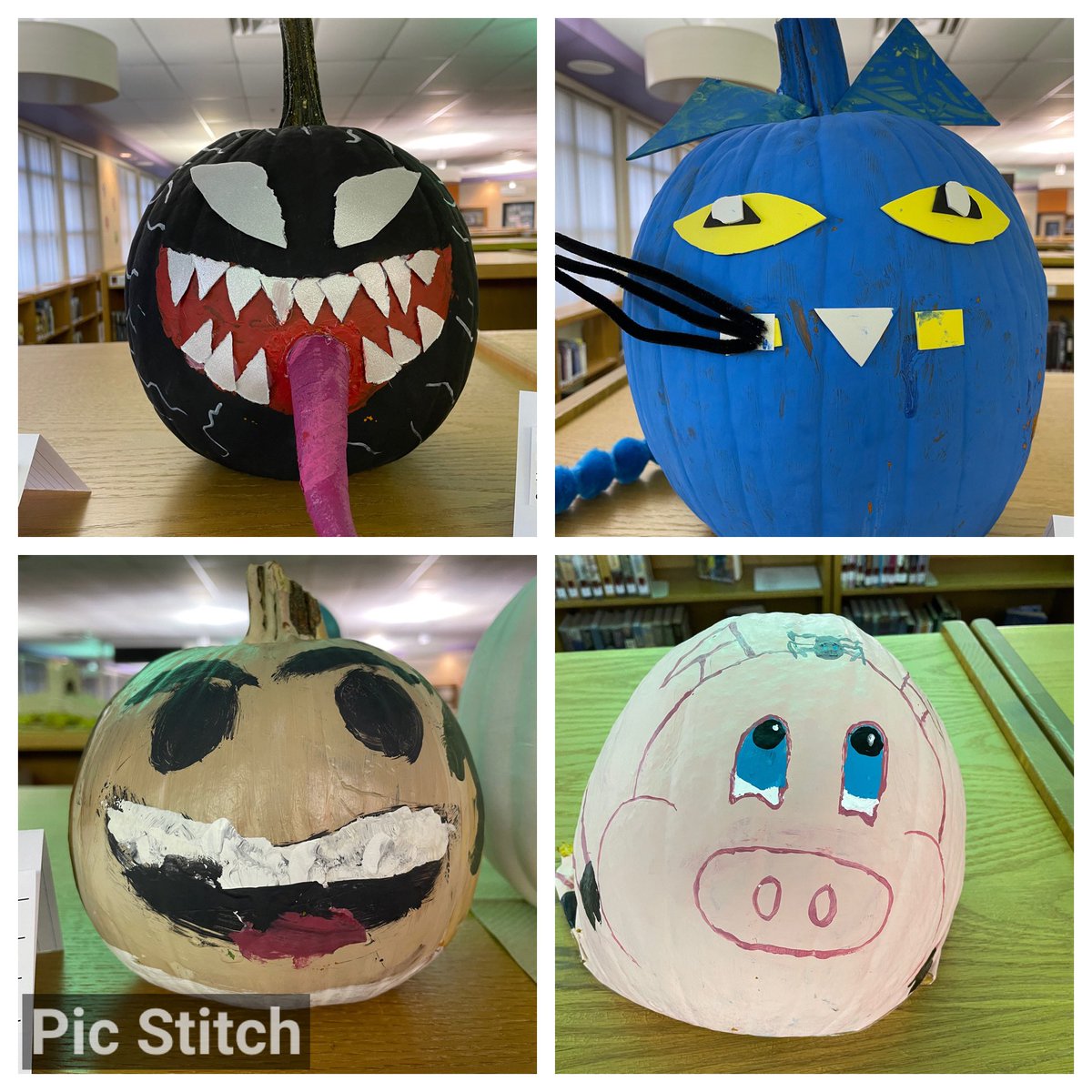 RSMSLibrary's tweet photo. We had incredible submissions for our Book Character Pumpkin competition this year! https://t.co/uHyY0B0IcJ