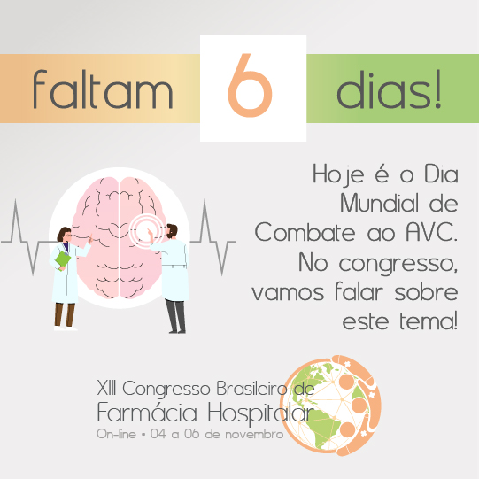 No dia Mundial de Combate ao AVC, anunciamos que este tema tão importante será abordado em uma palestra em nosso congresso.

Assista esta palestra e todas as atividades do congresso realizando sua inscrição em congressofarmaciahospitalar.com