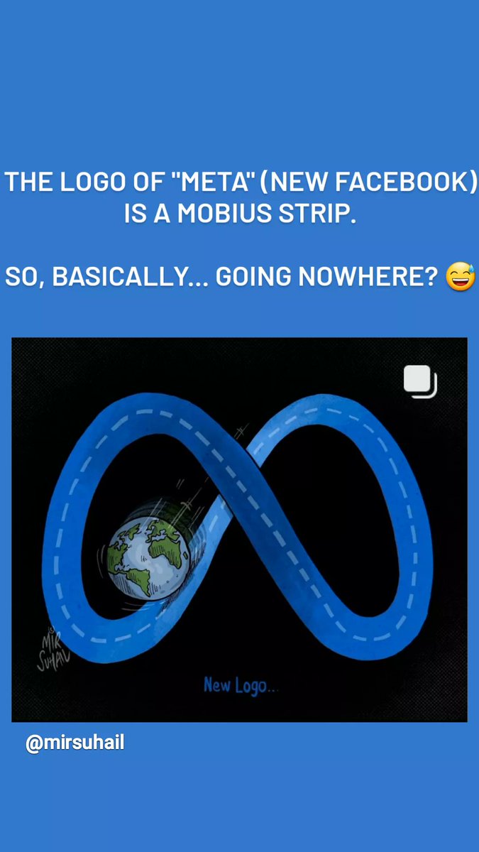 ushasi1107's tweet photo. I hope at least the Math people noticed this?... @Meta

#Facebooknewname #FacebookMeta #Meta #Facebook #FacebookRebrand #facebookmetaverse #math #MarkZuckerberg https://t.co/mY8bDn6a5G