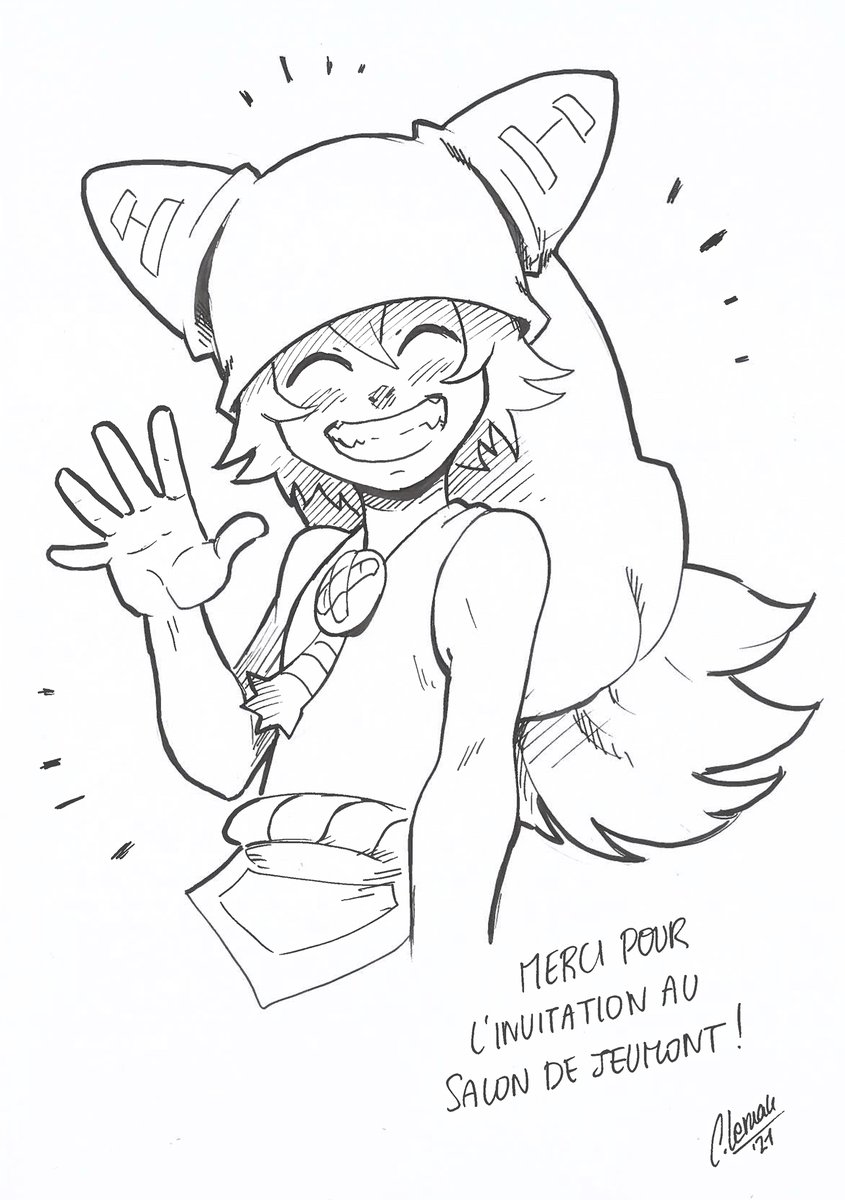 Je viens de recevoir la version scannée du dessin que j'ai réalisé pour le livre d'Or du festival et comme je l'aime bien, je vous le partage ! ^^