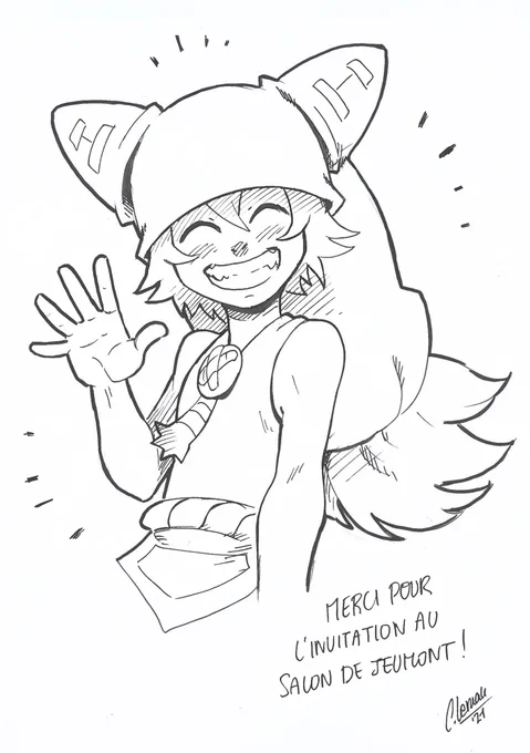 Je viens de recevoir la version scannée du dessin que j'ai réalisé pour le livre d'Or du festival et comme je l'aime bien, je vous le partage ! ^^ 