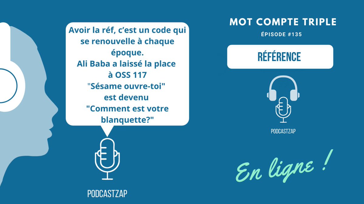 MotcompteX3's tweet photo. Tout est matière à référence : citation, punchline, dialogue de film, parole de chanson. 🗣

C'est le mot du jour de notre #podcast

▶️ https://t.co/BfNxOQVIRt https://t.co/S5rhyKX18a