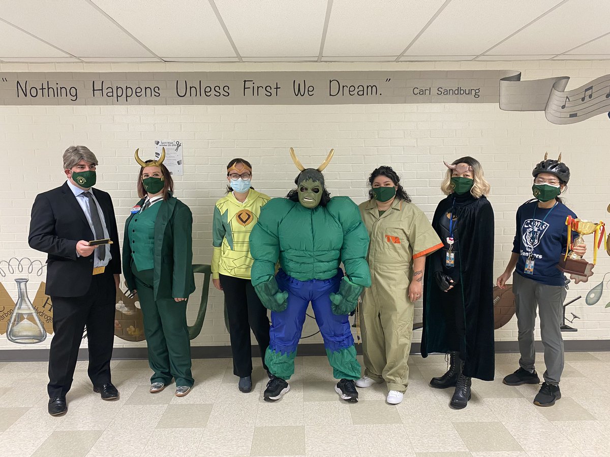 💚 WE ARE LOKI AND WE ARE BURDENED WITH GLORIOUS PURPOSE 💚 and #PantherPride 😊 @SandburgBand @CSMSDramaPro @PrincipalBarker <a href="/Sandburg_MS/">Sandburg MS</a> <a href="/NewsSandburg/">Sandburg News</a>