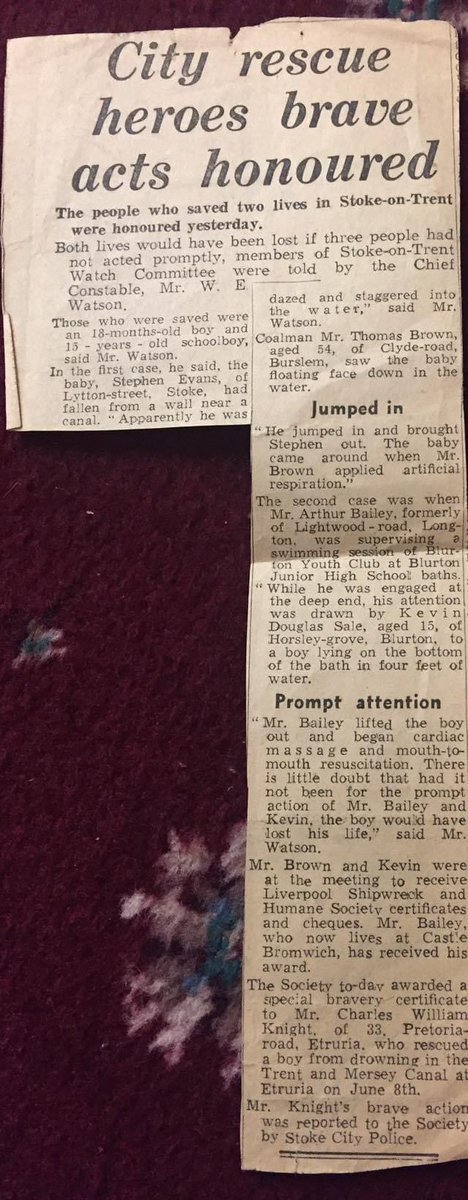 Pottsghostsigns's tweet photo. My Grandad, Tom Brown, #coalman received a certificate from the #LiverpoolShipwreckandHumaneSociety for saving a little boy from drowning in the #canal in #stokeontrent back in 1967. #stokeisinmyblood #proud #BeKind #memories #History #localandproud https://t.co/VgZ7UST4Gb