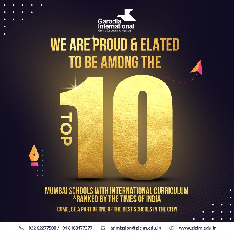 GICLM_'s tweet photo. It is such an honour to be ranked as one of the Top-10 schools in Mumbai with International Curriculum by The Times Of India. 
It gives us immense joy to receive such a mention which upholds our strong value system.

Visit our website https://t.co/1mpV8LblVv

#GarodiaEducation https://t.co/tpj5m1UW51
