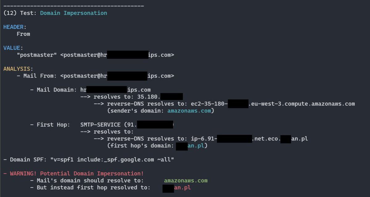 mariuszbit's tweet photo. Recently I started digging into Office365 Anti-Spam &amp; spent a lot of time decoding and comprehending SMTP headers. 

Results are already satisfying: 10+ SFS/ENG rules "reverse-engineered"!

You're on a phishing now? Give my https://t.co/XTnM8g3dsi a ride!

https://t.co/3IiSpCrIFU https://t.co/Qz7MU0qXkr