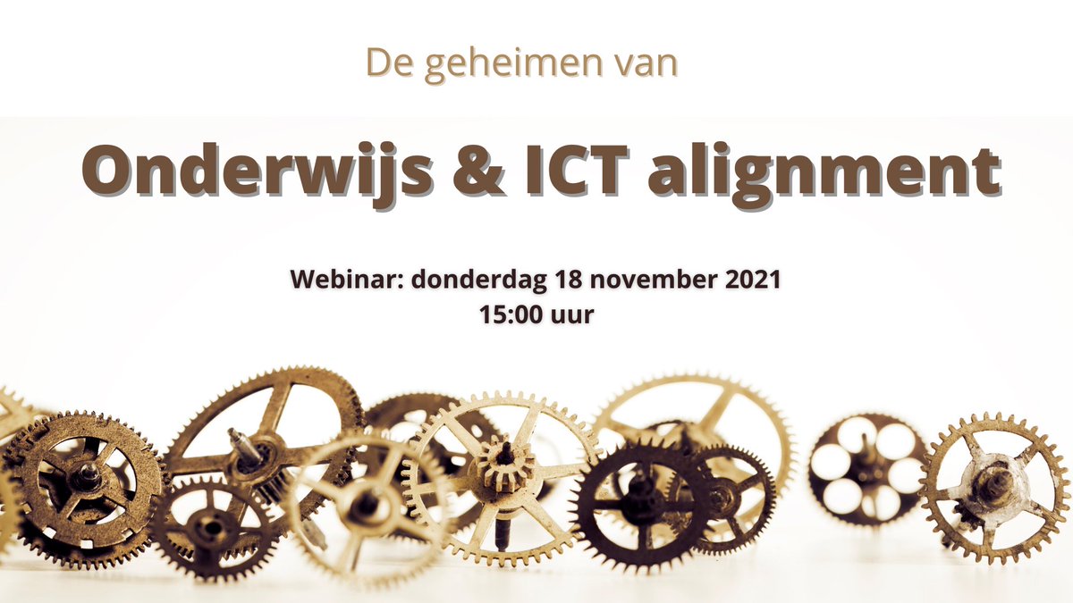 Onderwijs &amp; ICT Alignment. Hoe combineer ik het beste uit de disciplines onderwijskunde, informatiemanagement en verandermanagement. Deelnemen aan dit webinar? forms.office.com/pages/response…