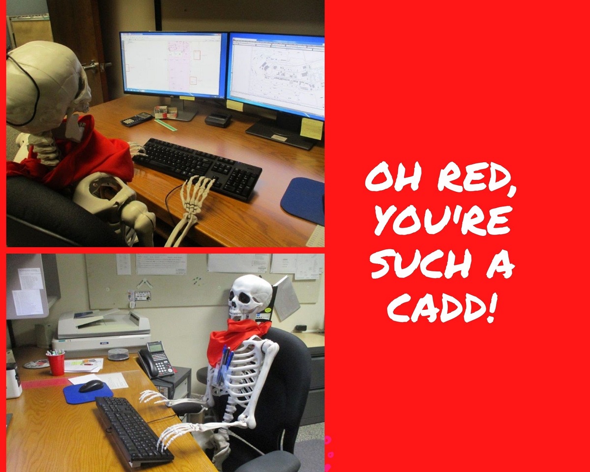 FlyICT's tweet photo. Engineering has a new employee, #RedSkeleton https://t.co/QVrYQWPYEU