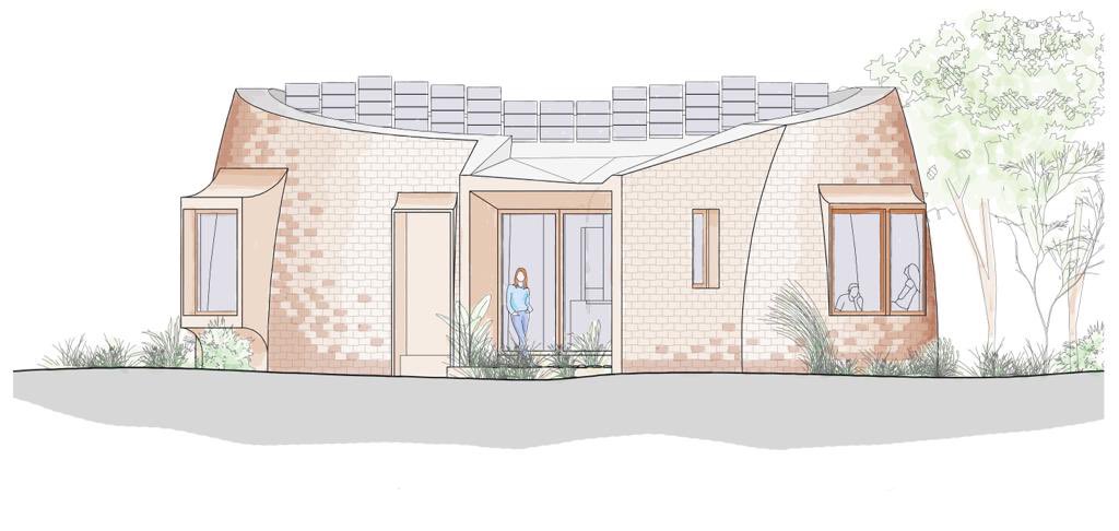 We imagined the future of five small buildings that offer guest accommodation to visitors of the <a href="/FindhornFound/">Findhorn Foundation</a> in Scotland. They are envisioned as natural artefacts that have grown out of their garden setting.
Do you like the shape? 

More info on our website.