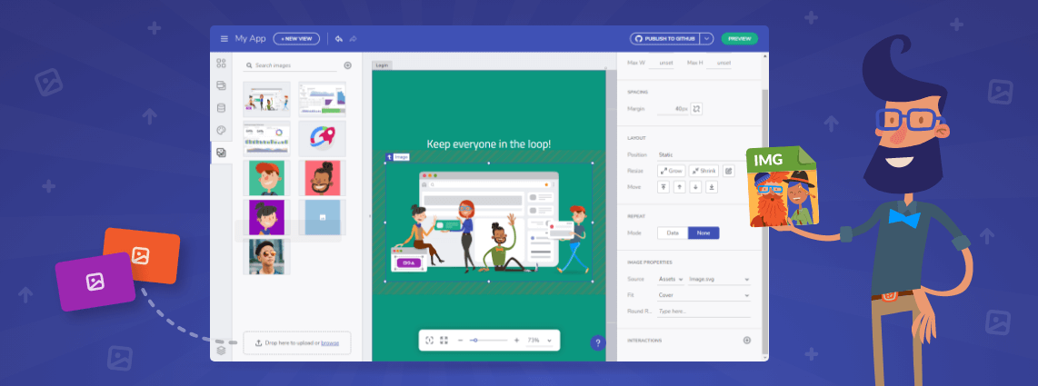zdkolev's tweet photo. #AppBuilder We now expose a way to upload your images to Assets library and share it across all apps in the same Workspace. There is a submenu in the toolbox, from where you can easily add and manage your assets🖼
https://t.co/VNfy6uD8CM
#IndigoDesign #IgniteUI #DesignToCode https://t.co/MgJ8moNYNF