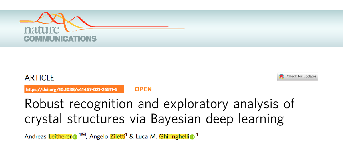 NoMaD (@nomadcoe) on Twitter photo Have you already seen the article by Andreas Leitherer, Angelo Ziletti, and Luca Ghiringhelli (<a href="/fhi_mpg_de/">Fritz Haber Institute of the Max Planck Society</a>) published today in <a href="/NatureComms/">Nature Communications</a>? Title: Robust recognition and exploratory analysis of crystal structures via Bayesian deep learning. DOI:
doi.org/10.1038/s41467… Have you already seen the article by Andreas Leitherer, Angelo Ziletti, and Luca Ghiringhelli (<a href="/fhi_mpg_de/">Fritz Haber Institute of the Max Planck Society</a>) published today in <a href="/NatureComms/">Nature Communications</a>? Title: Robust recognition and exploratory analysis of crystal structures via Bayesian deep learning. DOI:
doi.org/10.1038/s41467…
