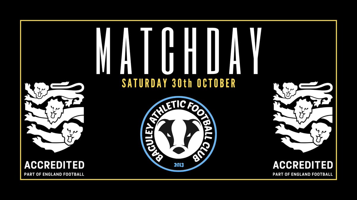 BaguleyAthletic's tweet photo. 🖤MatchDay
📅Saturday 30 October

12:15 | 📍 Hulton Lane
#bafcFifteens v @Howfen_FC (League)

14:00 | 📍 Longley Lane
#bafcFirsts v @IrlamTigerRgrs  (League)

14:00 | 📍 Manchester Health Academy
#bafcSaturdays v @wythenshaweafc  (League) https://t.co/PZNF7UqBFA