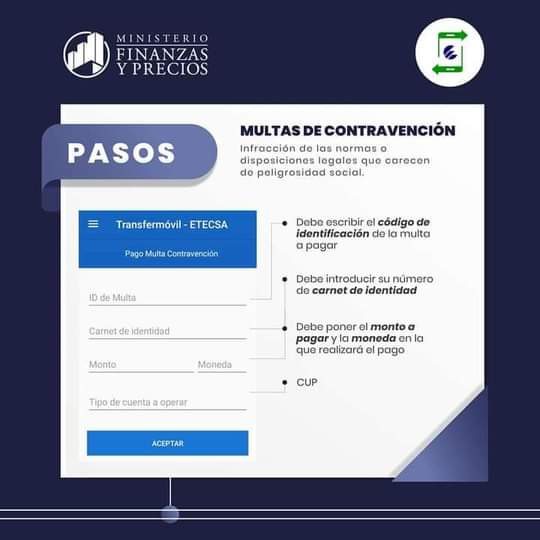 bandecmatanzas's tweet image. 👉🤔¿Usted sabe cómo pagar una multa a su nombre o a nombre de terceras personas a través de #Transfermóvil📲?
Así de fácil 👇
#YoUsoTransfermóvil ¿y usted?
