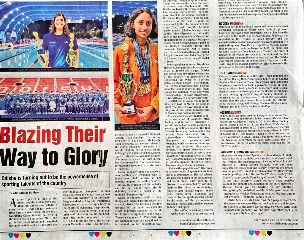 Proud of the way our HCM <a href="/Naveen_Odisha/">Naveen Patnaik</a> has prioritised #Sports for the future generation. All the best to <a href="/mannatamishra/">mannata</a> for her dedication and future endeavours.