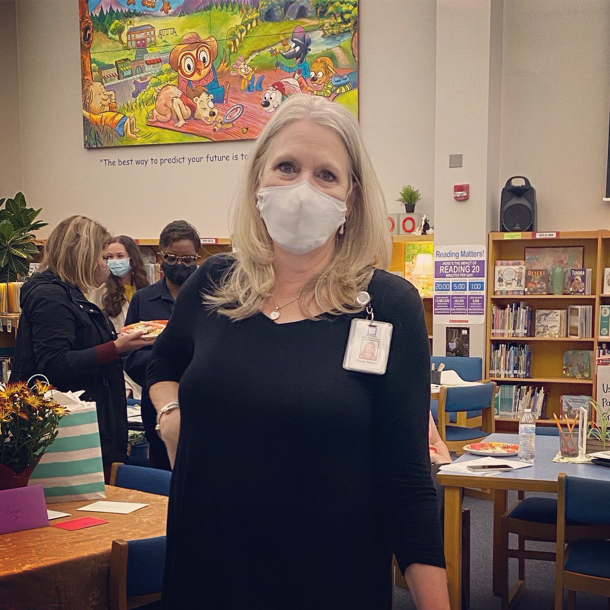 Honoring Susan Staton this morning! She is pursuing a new opportunity with the state of NC, and we will miss her so much! She leaves a 24 year legacy at Combs from student to lead secretary. We love you Ms Staton!! Once a gator, always a gator! ❤️🐊<a href="/ABCombsPTA/">AB Combs PTA</a>