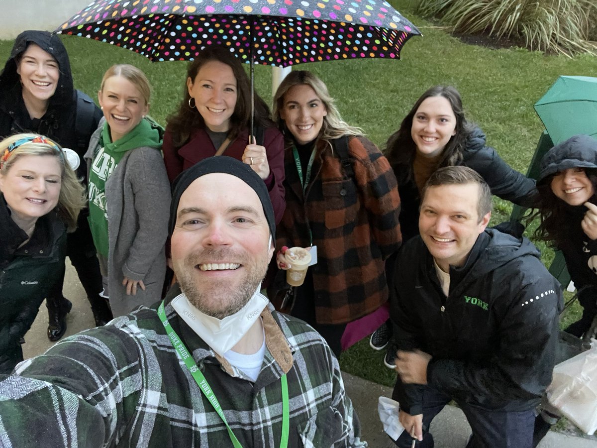 KevinPoduska's tweet photo. Rain or shine, the @YorkD205 English Dept never fails to wish kids a great day!  #ThisisYork #ForwardTogetherD205 @shahebags @ajroub @MsKBtweets @rmckinney13 @KZINZER5 @MsFroats @ms_pfau @MsKMetzler @ErinOCo54002608 https://t.co/XG8atrnB5V
