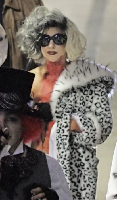 Remember when Lady Gaga was Cruella de Vil for Halloween, and made her assistants wear dalmatian costumes as well?