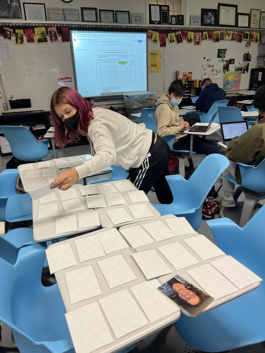 baprillaman's tweet photo. Rounding out our #CSSPSYCH Memory Unit w/test self analysis & games. Remembering some of the JOY in learning! @ConradRedWolves https://t.co/CkPyh5y373