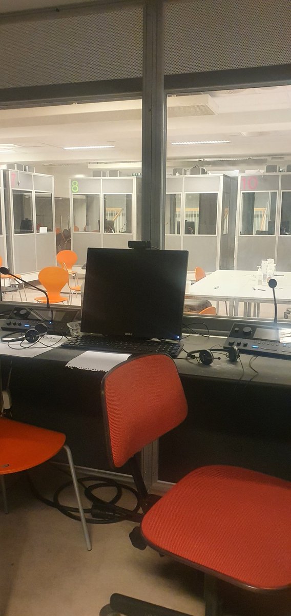 This is the brand new interpreting studio <a href="/OsloMet/">OsloMet</a> with state of the art equipment from <a href="/TelevicConf/">Televic Conference</a> This is what public service interpreter training should look like.