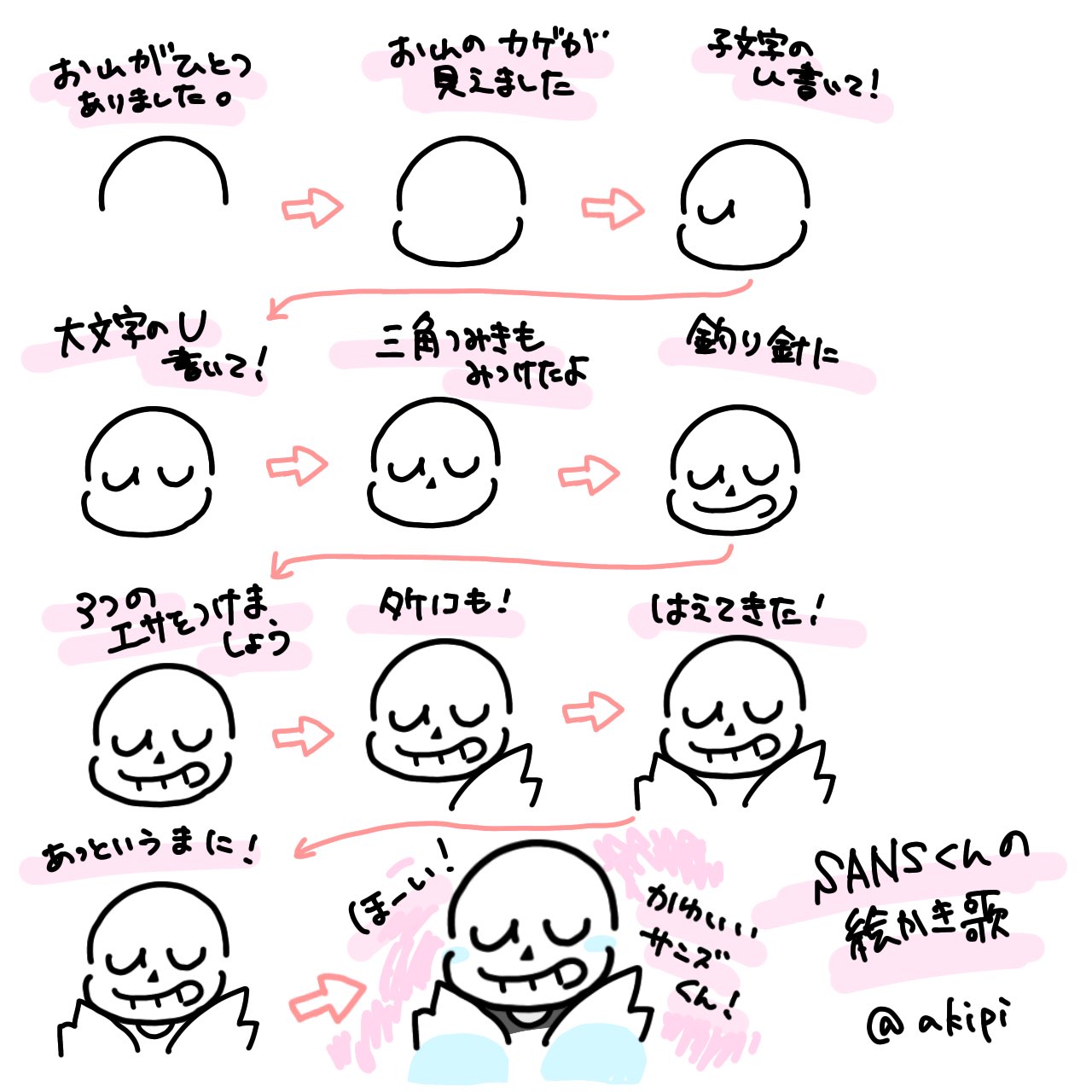 Twitter 上的 あきぴ サンズ君の絵描き歌 Undertale Sans T Co Yhvgzsgaga Twitter