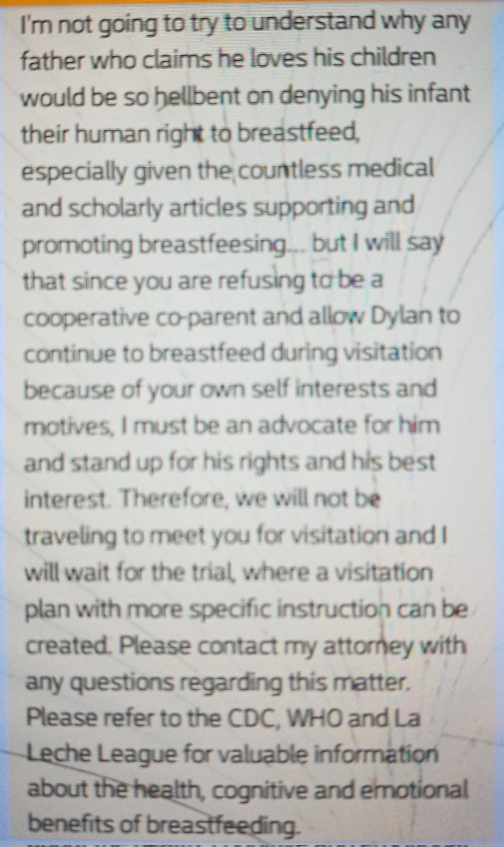 Yeah_iAmThatMom's tweet photo. Protecting my infant's #RightToBreastfeed FOR 15MIN every 3 hours after father says 'no' & is now #gaslighting me
@lalecheleague @humanrights1st @womensmarch @womensmediacntr @USbreastfeeding @_breastfeeding @Bf_USA @normalizebfing @BabiesRights @nmcnews https://t.co/2wNbLYzlIK