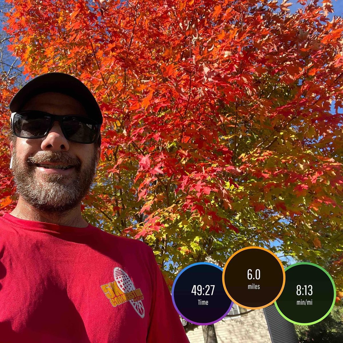 steve_elsner's tweet photo. I found some color! If it doesn’t get too windy this weekend, I guess we’ll be seeing peak colors in my area very soon. I was hoping for 7 but only had time for 6 but it was really great outside so I’ll take what I can get. #runst… https://t.co/jqQSEcw6CP https://t.co/xWzpiPQu7n