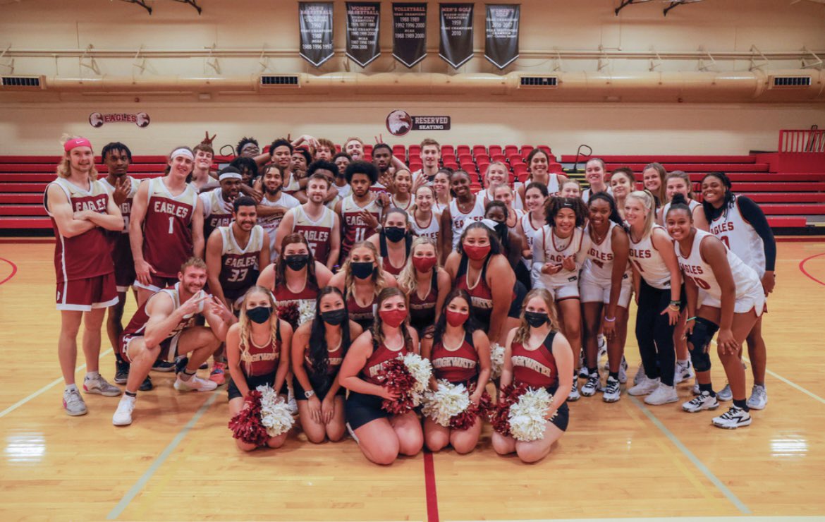 BCAthletics's tweet photo. Well that was fun. 

Eagle Madness 2021 is officially in the books 🏀 An extra thank you to @BridgewaterSAAC - without them this event would not have been possible 🦅 #BleedCrimson #GoForGold https://t.co/MLzzfUSOGv
