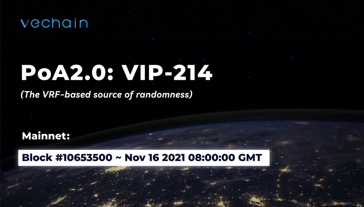 We are excited to announce VeChainThor v1.6.0 is LIVE, meaning POA2.0 Phase 1 activation is set in motion!

Testnet: Nov. 5, 8am GMT - block #10606800 Mainnet: Nov. 16, 8am GMT - block #10653500

But what is POA2.0 and why does it make VeChain the strongest public blockchain?👇