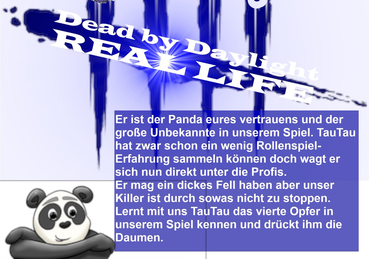 quisDERbarde's tweet image. Am 30.Okt ab 16:00 Uhr könnt ihr uns um unser Leben laufen sehen. Im großen DBD RD Event (zusammen mit Norbert Mahl - Ninja Meister in Wien) wird nämlich nicht gezockt sondern gerannt.
Hier möchten wir euch die Opfer vorstellen:
@TauTauPandoesi