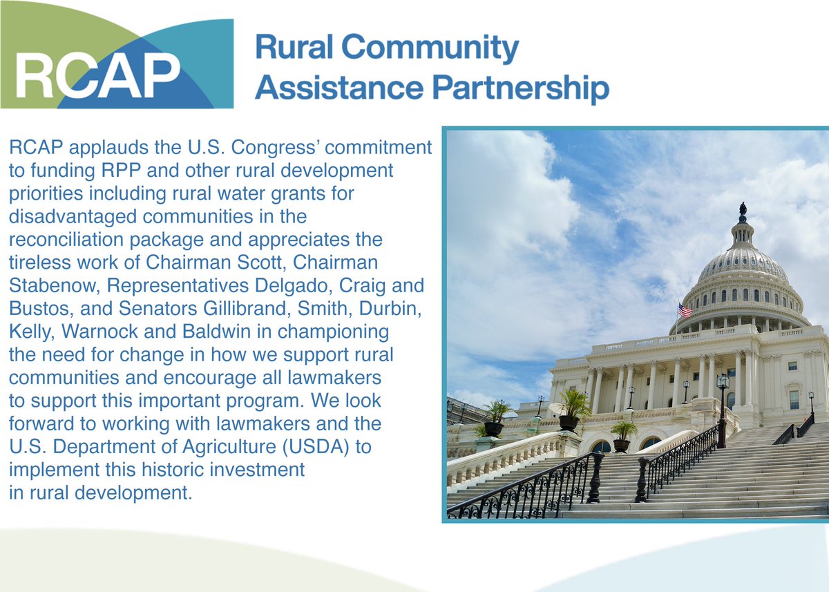 RCAPInc's tweet image. Build Back Better makes critical investments in rural America and strengthens federal programs after decades of disinvestment. Thank you to Congress for their dedication to rural and disadvantaged communities. #ruralmatters rcap.org/rcaps-build-ba…