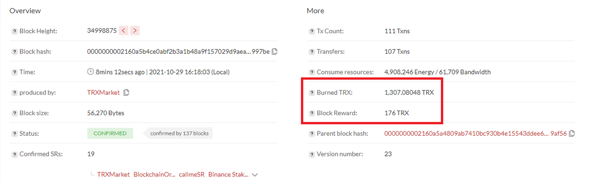 Crypto_Petrov's tweet photo. 743% more #TRX are burned than produced. 1,307 #TRX in one single block 🤯🤯🤯🔥🔥🔥🔥🔥 https://t.co/xcmlyoF8Jc