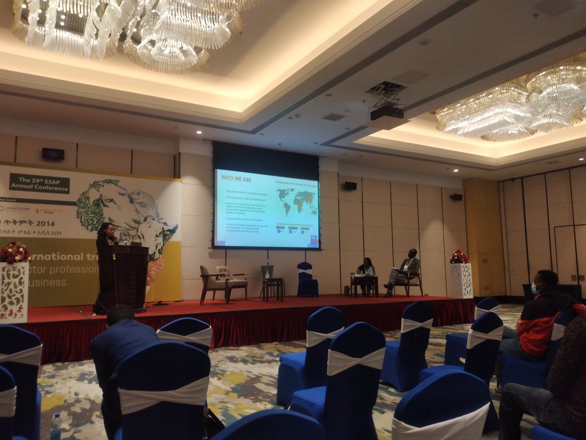 Awokeh's tweet photo. Our colleague Edna, is giving presentation about: Coop Dairy sector transformation Agriterra approach& z results we have achieved under SNV BRIDGE project at the 29th ESAP Annual Conference. Proving Agriterra Coop approach in practice.Promising results in short period @Agriterra https://t.co/v6hslq2Lct