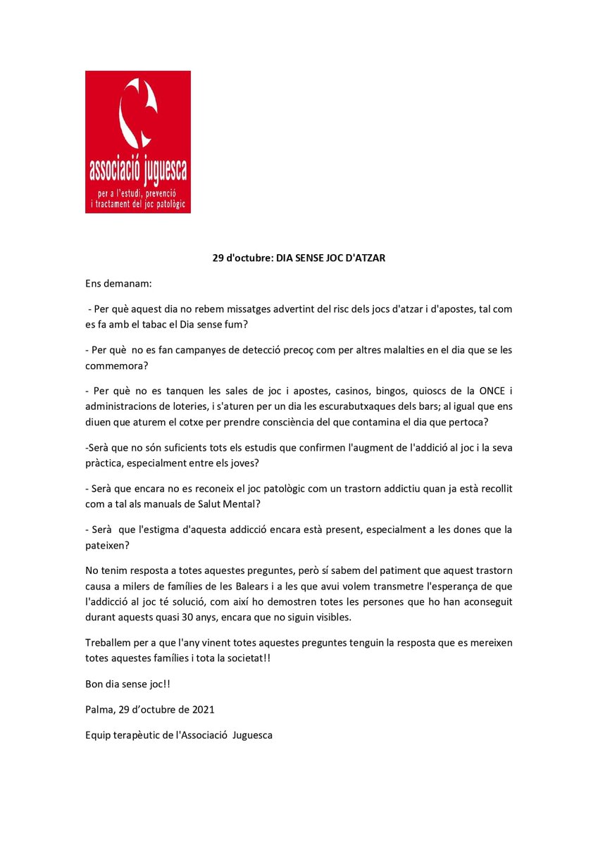 Marratxí lliure de joc d'apostes tweet media
