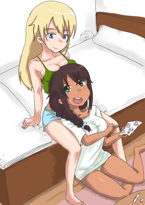 #兼志谷シタラ生誕祭  〜11日目〜
お題箱にいただいた「ジニーの足の間に座りトライステラマークを考えあってるシタラちゃん」 