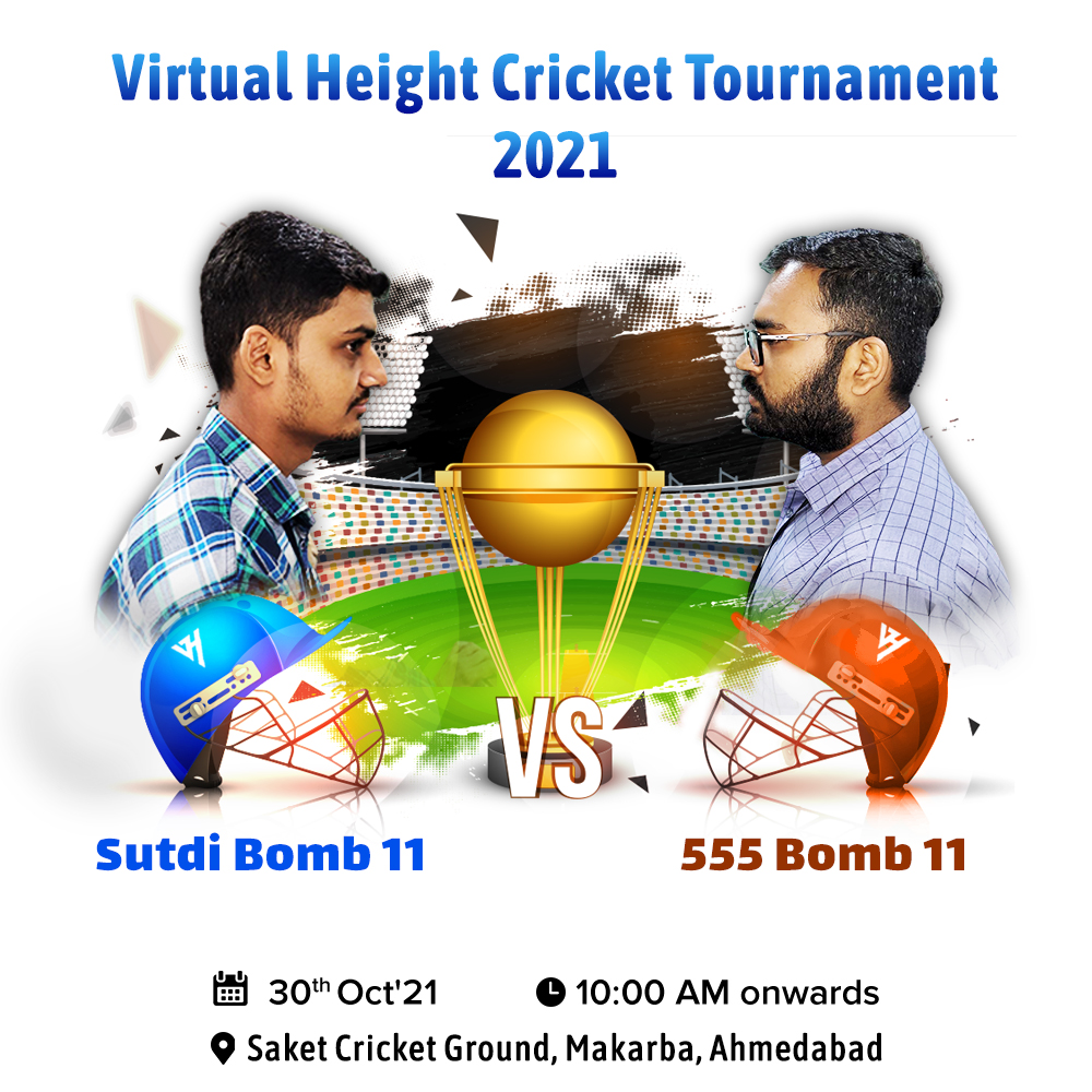 VirtualHeight's tweet photo. VH Cricket Tournament 2021 | Organized by Virtual Height IT Services Pvt. Ltd.
.
.
.
#CricketTournament #VHCricket #Sutdibomb #555bomb #BestApplicationDevelopmentCompany #AppandWebDevelopment #AhmedabadCompany #WebDevelopment #AppsDevelopment #GameDevelopment #VirtualHeight https://t.co/BKFfTTiw1y