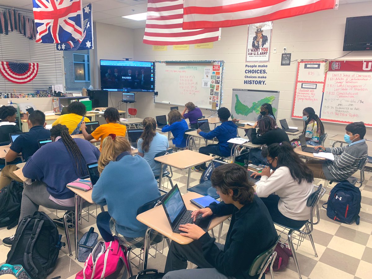 MrsBrewer1's tweet photo. It’s not ALL about the 1980s today @hixsonmiddleTN 
The #hixsonhistorians are also considering how to handle the #whiskeyrebellion in 1794. Thanks to https://t.co/PoL34Y2V2T we are able to see how we’d handle this challenge to presidential authority. #HCS_SocStudies #HCS_Civics https://t.co/RiWgwkLOU4