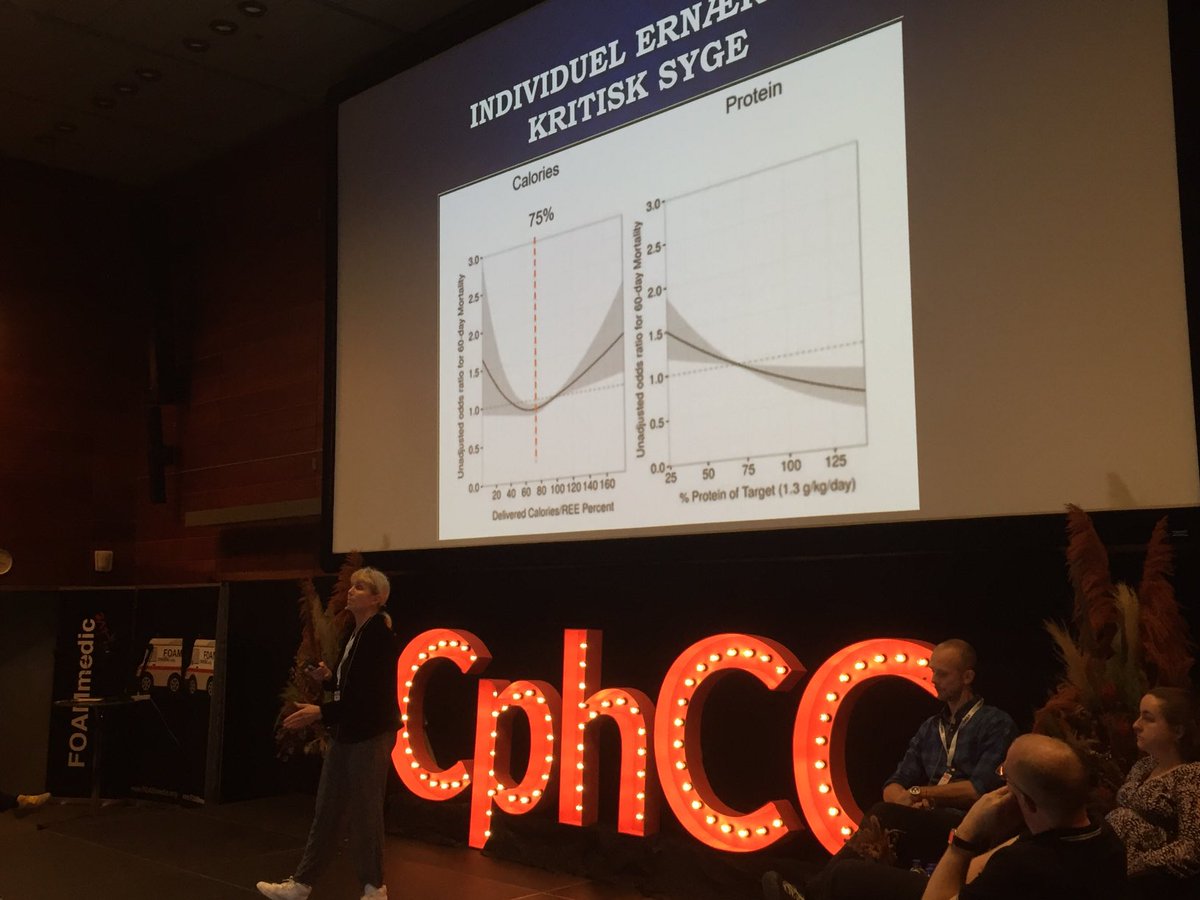 JoergenWiis's tweet image. ⁦@cphcc2021⁩ #cphcc Dorthe Illum: Ernæring til kritisk syge: Målrettet, nok, ikke for tidligt🍖