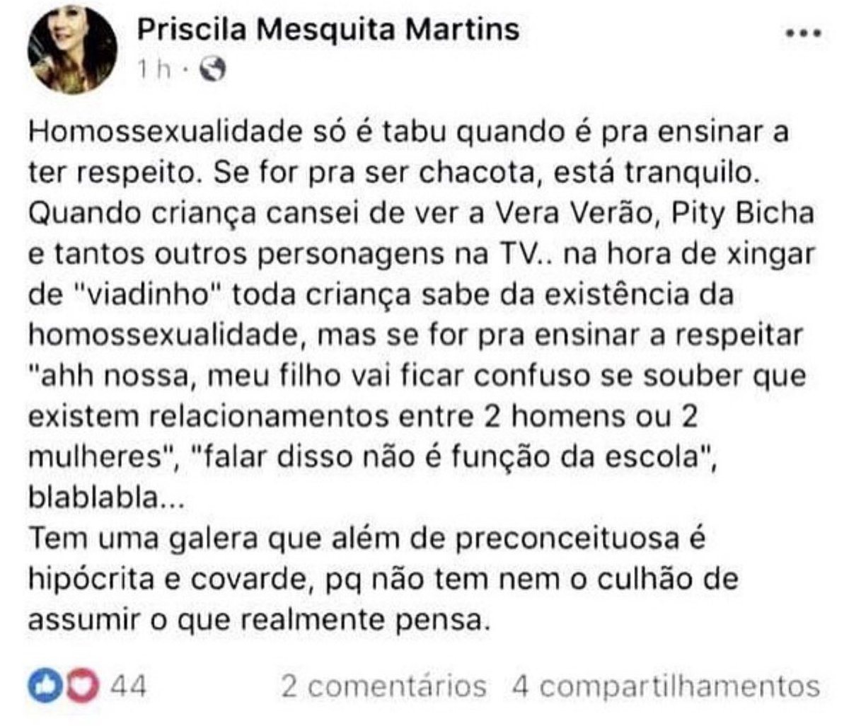 lanadeholanda's tweet photo. “Homossexualidade só é tabu quando é pra ensinar a ter respeito” https://t.co/ApPRO6zuQC