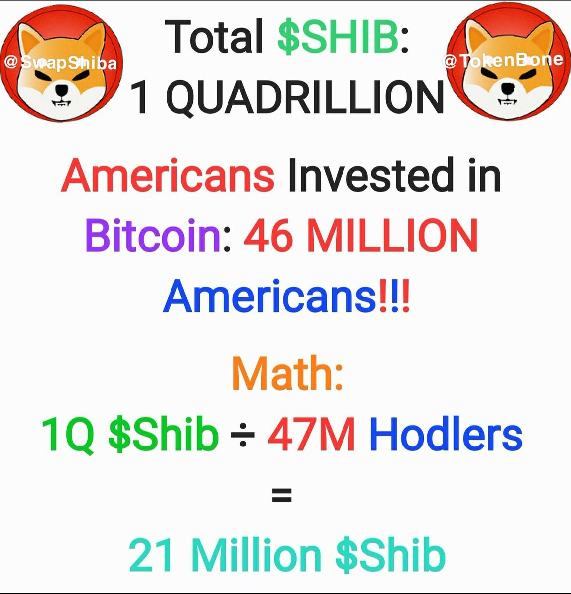 BOUGHT SHIBA FOR;
MOM
SISTER 
DAUGHTER 
WIFE 
FRIEND
FATHER IN LAW

BONE COMING SOON
<a href="/TokenBone/">Bone Token</a> 🔥🚀🔁  
USE IT AS A CURRENCY
RT🔁: FOR $1>🔁🔁
$shib $bone $leash $ether
 #Tesla #shibainucoin #ShibaArmy #ShibaSwap #altcoin #SAFEMOONARMY #cryptocurrency
#NFTGaming #dogelon
