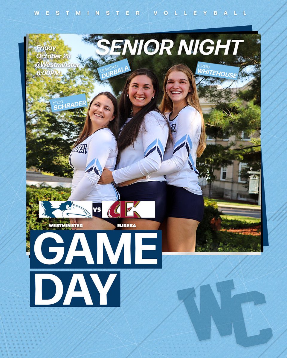 It’s Senior Night! Come out to historic gym and help celebrate the careers of our three <a href="/WC_BlueJays_VB/">Blue Jays Volleyball</a> seniors Erica, Gretchen and Claire! It’s GAMEDAY!!!

🆚 <a href="/EurekaRedDevils/">Eureka Red Devils</a> 
📍Historic Gym
⌚️6:00 p.m.
📺 wcbluejays.com/links/cqd5ff
