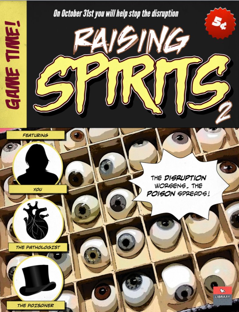 McGill_Rare's tweet photo. Play Raising Spirits for a spine-tingling way to explore mysteries, puzzles and more. From our Collections to you, we wish you a #HappyHalloween2021 ! #raisingspirits #librarygames #escaperoom 
https://t.co/csbVJQe8HE https://t.co/RjYAp7JBbq