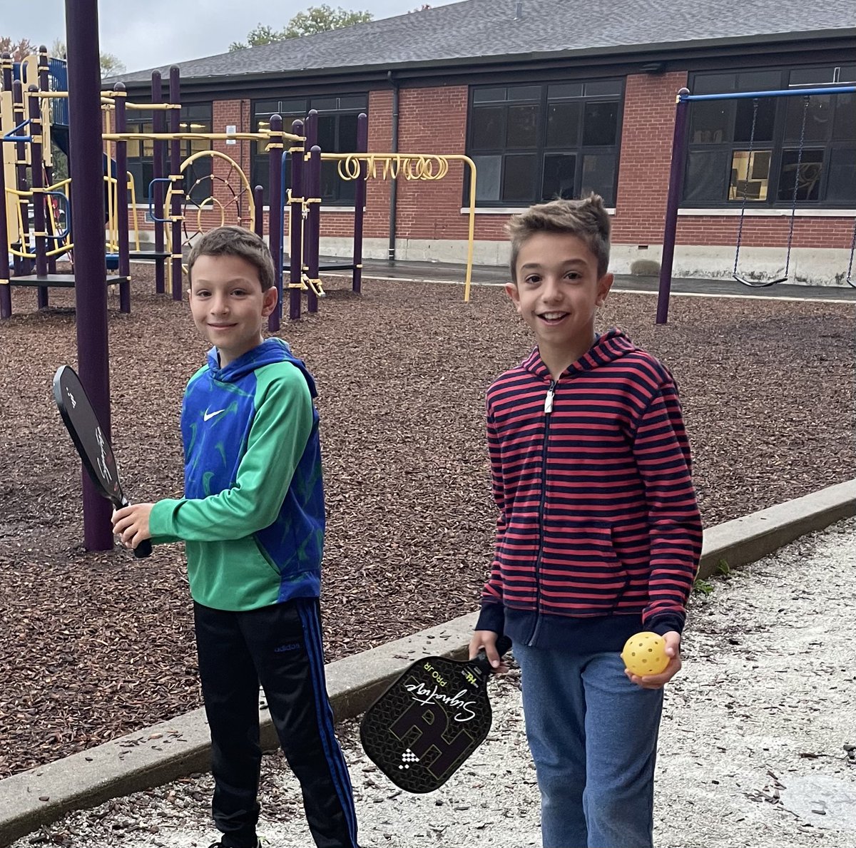 These are the smiles of 2 kiddos who won our first annual,Carpenter School, Hall-o-ball tournament! The kids came up with the tournament name #doubleentendre
#cleverkids #engaged64