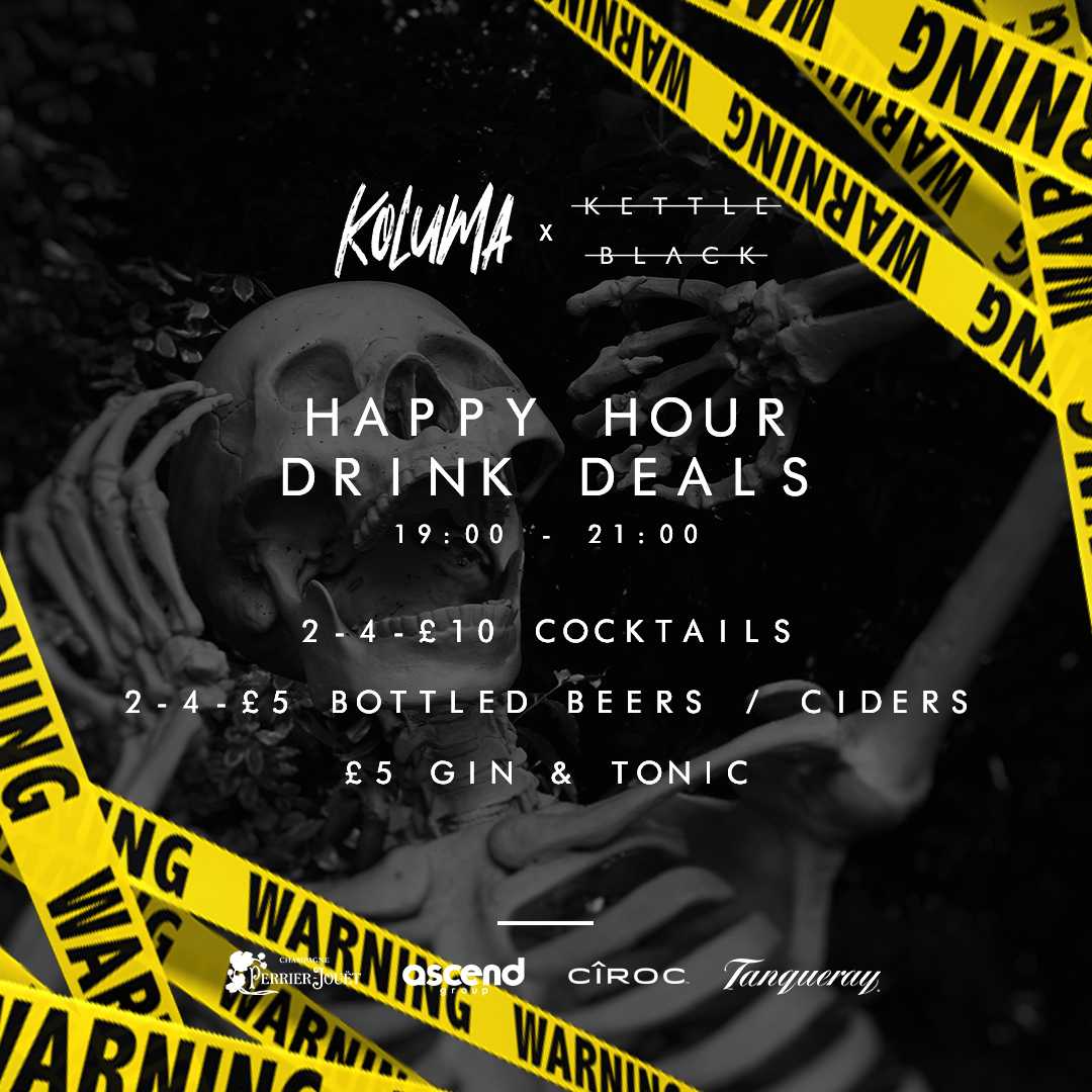 Are you ready for the Koluma Halloween special tonight??🎃

We’re kicking things off at 19:00 sharp… Be on time as you won’t want to miss a second!

Happy Hours 19:00 - 21:00 🥂🍻🍹