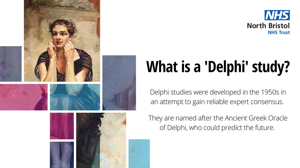 Delphi studies are used to establish a consensus. Groups of experts respond to several rounds of questions individually to inform their opinions based on the wider group's thoughts. This repeats until a true consensus of what the group thinks is found. #TheMoreYouKnow