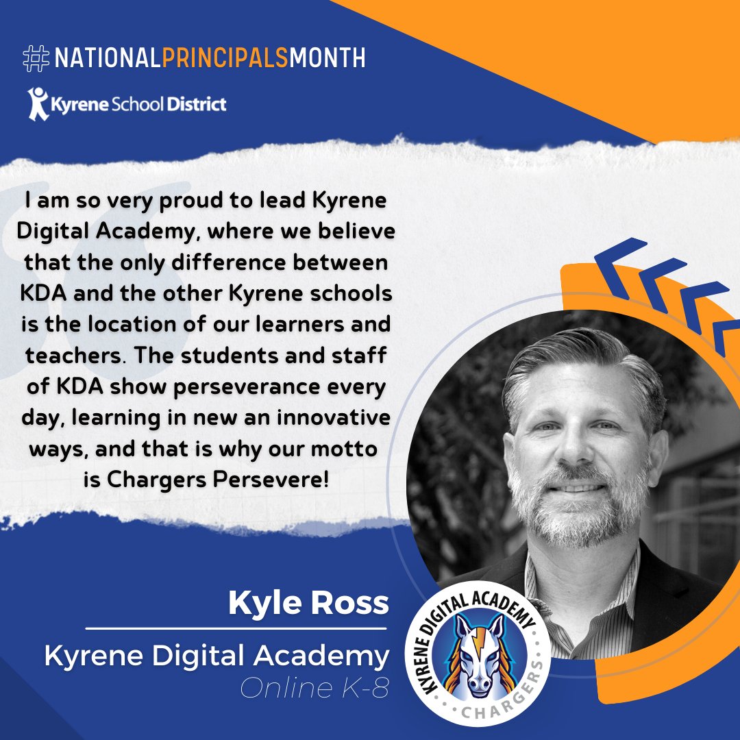 KyreneSchools's tweet photo. Dr. Ross encourages our Kyrene Digital Academy Chargers to persevere everyday. ⚡ #NationalPrincipalsMonth https://t.co/Fq0x8HHspX