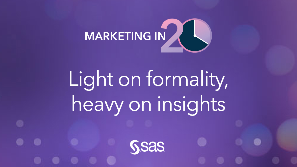 Light on formality, heavy on insights. Nov. 1 @ 1pm ET: Marketing in 20: The Digital Customer. 
<a href="/wilsonraj/">Raj</a> and <a href="/Accenture/">Accenture</a>'s Richard Scoggins explore ways to create immersive digital customer strategy that's tech-focused +  human-driven. #CX #SASwebinar 2.sas.com/6018J3MBo