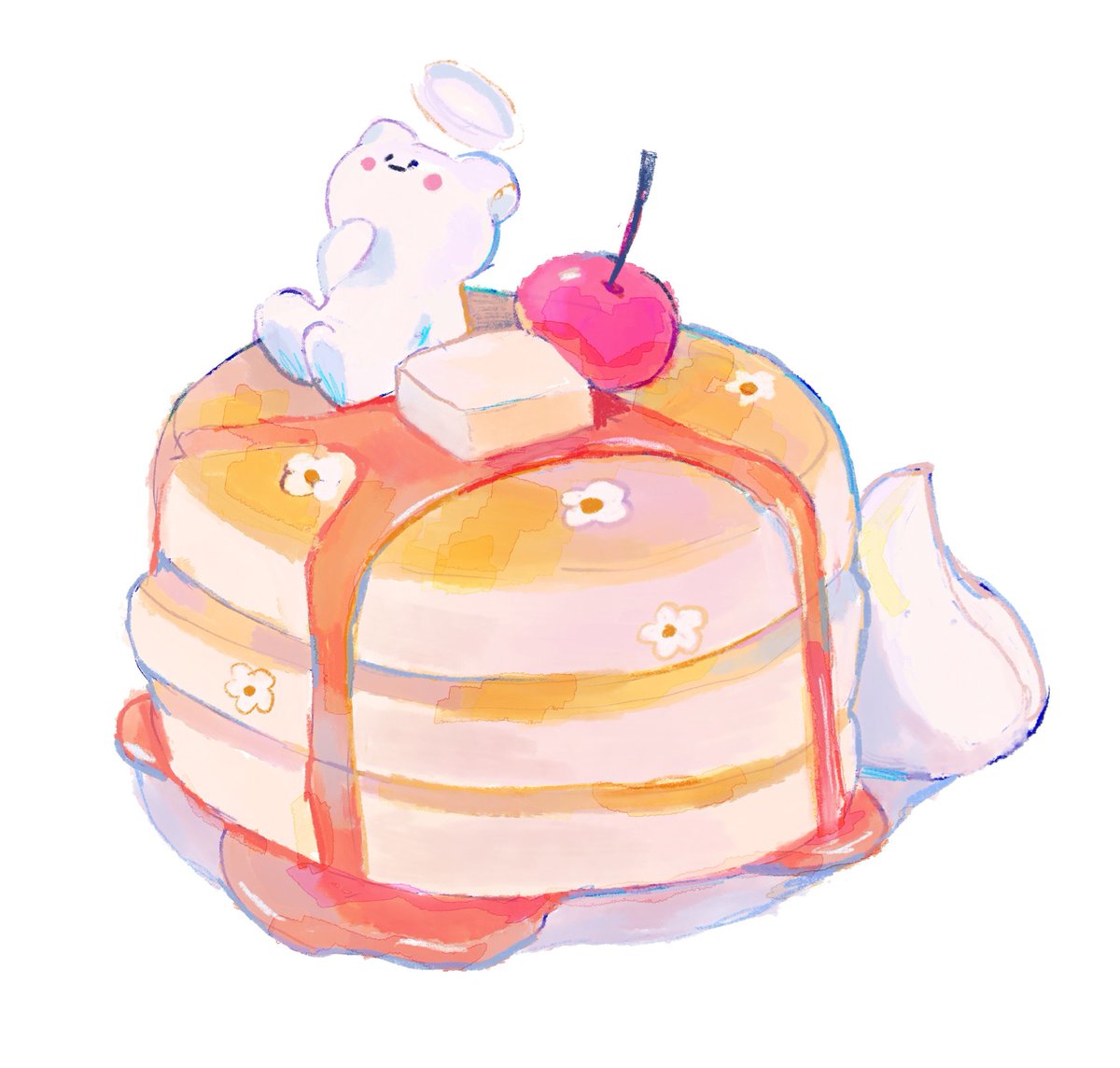 「pancake 🍒☁️ 」|ペパーミントのイラスト