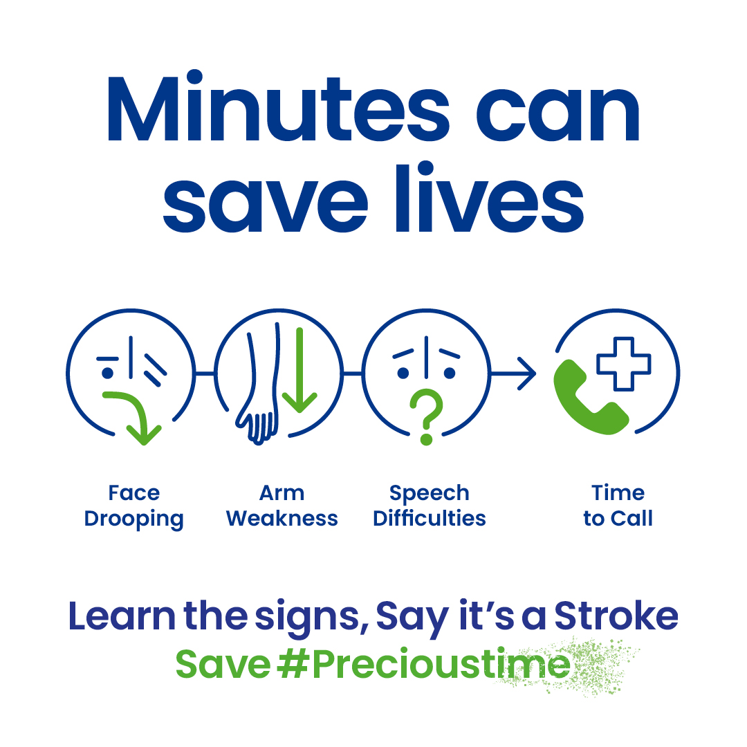 Today, October 29th,  is World Stroke Day. Learn signs of stroke to help save #precioustime. For more information and resources visit <a href="/WorldStrokeOrg/">World Stroke Org</a> and visit their website at: ow.ly/5C5y50GAFbl.